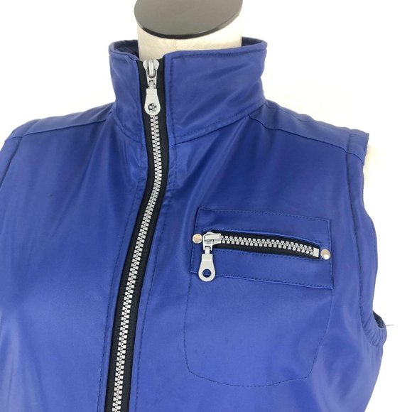 Highway Sport VTG Women's Size Medium Blue Full Zip Vest Sleeveless Pockets - Picture 5 of 9